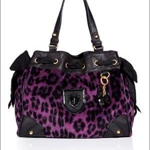 Rare Juicy Couture Purple Leopard cinched handbag